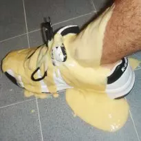 K-Swiss covered in custard